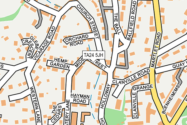 TA24 5JH map - OS OpenMap – Local (Ordnance Survey) TA24 5JH map - OS OpenMap – Local (Ordnance Survey)