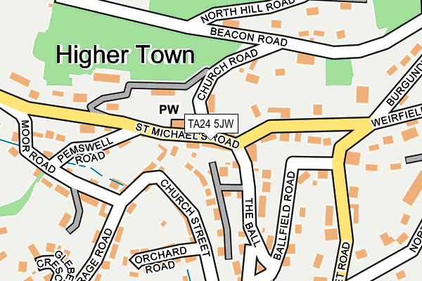 TA24 5JW map - OS OpenMap – Local (Ordnance Survey) TA24 5JW map - OS OpenMap – Local (Ordnance Survey)