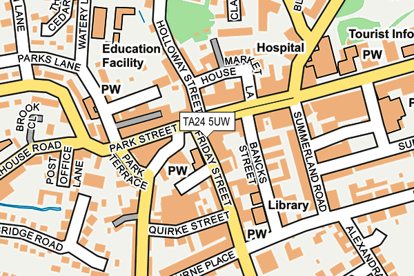 TA24 5UW map - OS OpenMap – Local (Ordnance Survey) TA24 5UW map - OS OpenMap – Local (Ordnance Survey)