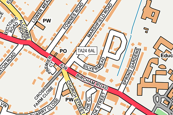 TA24 6AL map - OS OpenMap – Local (Ordnance Survey) TA24 6AL map - OS OpenMap – Local (Ordnance Survey)