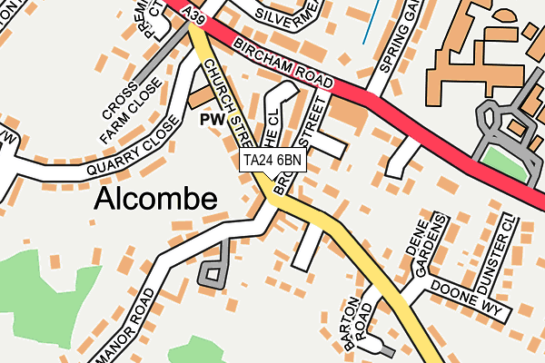 TA24 6BN map - OS OpenMap – Local (Ordnance Survey) TA24 6BN map - OS OpenMap – Local (Ordnance Survey)