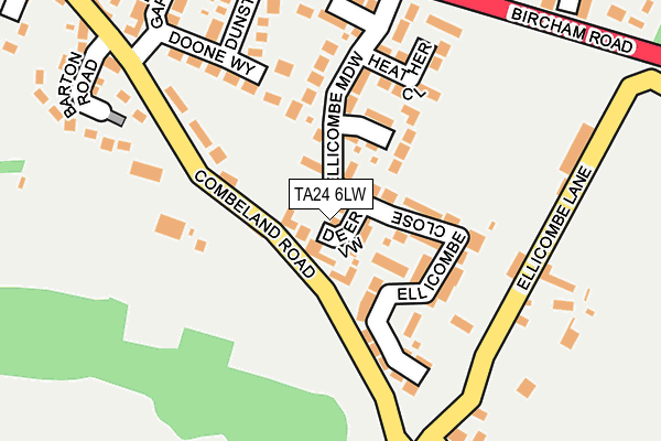 TA24 6LW map - OS OpenMap – Local (Ordnance Survey) TA24 6LW map - OS OpenMap – Local (Ordnance Survey)