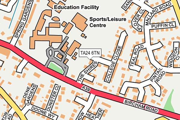 TA24 6TN map - OS OpenMap – Local (Ordnance Survey) TA24 6TN map - OS OpenMap – Local (Ordnance Survey)