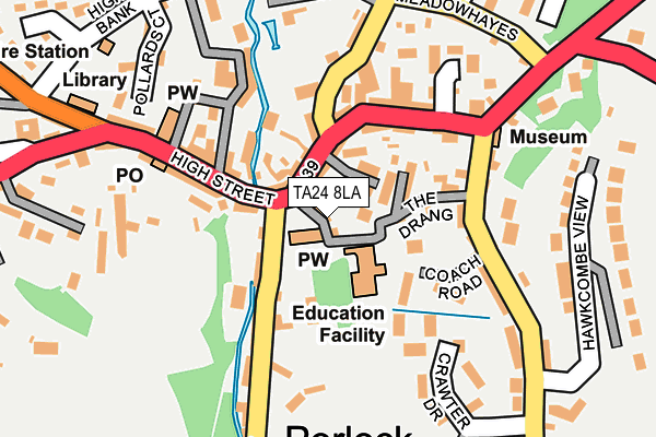 TA24 8LA map - OS OpenMap – Local (Ordnance Survey) TA24 8LA map - OS OpenMap – Local (Ordnance Survey)