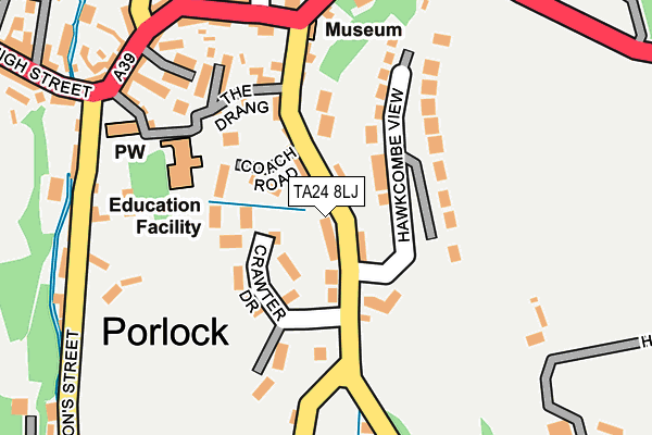 TA24 8LJ map - OS OpenMap – Local (Ordnance Survey) TA24 8LJ map - OS OpenMap – Local (Ordnance Survey)