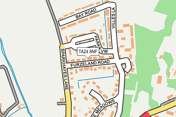 TA24 8NF map - OS OpenMap – Local (Ordnance Survey) TA24 8NF map - OS OpenMap – Local (Ordnance Survey)