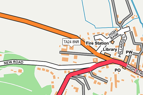 TA24 8NR map - OS OpenMap – Local (Ordnance Survey) TA24 8NR map - OS OpenMap – Local (Ordnance Survey)