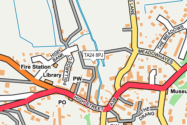 TA24 8PJ map - OS OpenMap – Local (Ordnance Survey) TA24 8PJ map - OS OpenMap – Local (Ordnance Survey)