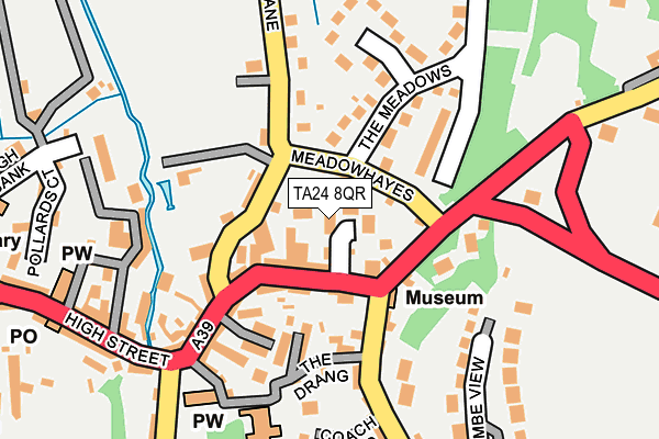 TA24 8QR map - OS OpenMap – Local (Ordnance Survey) TA24 8QR map - OS OpenMap – Local (Ordnance Survey)