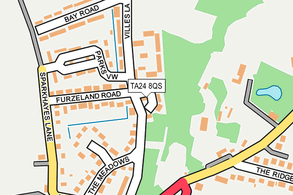 TA24 8QS map - OS OpenMap – Local (Ordnance Survey) TA24 8QS map - OS OpenMap – Local (Ordnance Survey)