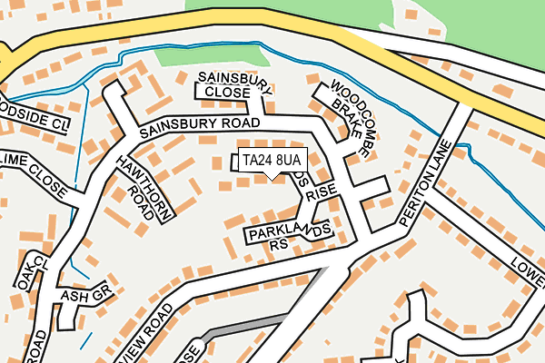TA24 8UA map - OS OpenMap – Local (Ordnance Survey) TA24 8UA map - OS OpenMap – Local (Ordnance Survey)