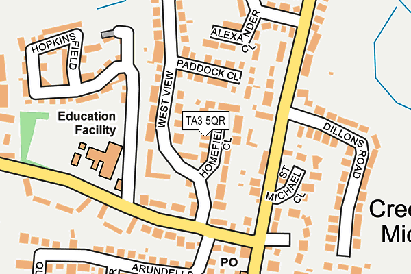 TA3 5QR map - OS OpenMap – Local (Ordnance Survey) TA3 5QR map - OS OpenMap – Local (Ordnance Survey)