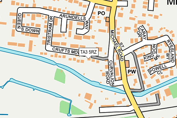 TA3 5RZ map - OS OpenMap – Local (Ordnance Survey)