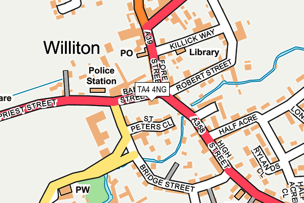 TA4 4NG map - OS OpenMap – Local (Ordnance Survey) TA4 4NG map - OS OpenMap – Local (Ordnance Survey)