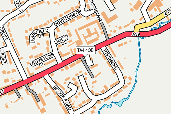 TA4 4QB map - OS OpenMap – Local (Ordnance Survey) TA4 4QB map - OS OpenMap – Local (Ordnance Survey)