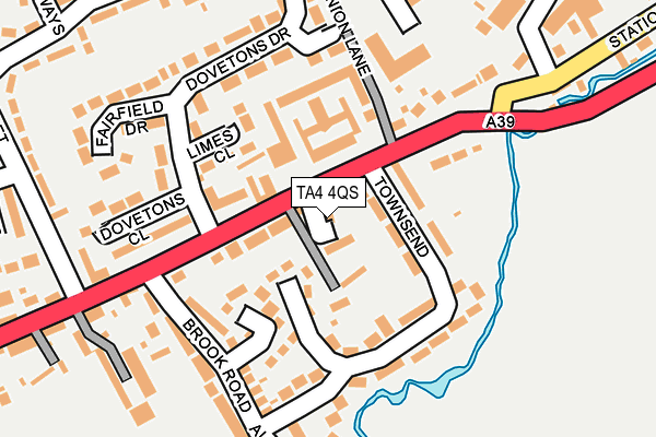 TA4 4QS map - OS OpenMap – Local (Ordnance Survey) TA4 4QS map - OS OpenMap – Local (Ordnance Survey)