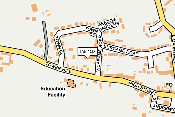 TA5 1QX map - OS OpenMap – Local (Ordnance Survey) TA5 1QX map - OS OpenMap – Local (Ordnance Survey)