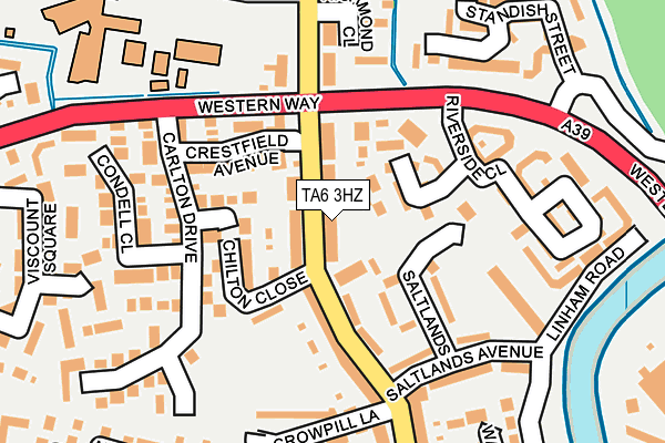 TA6 3HZ map - OS OpenMap – Local (Ordnance Survey) TA6 3HZ map - OS OpenMap – Local (Ordnance Survey)