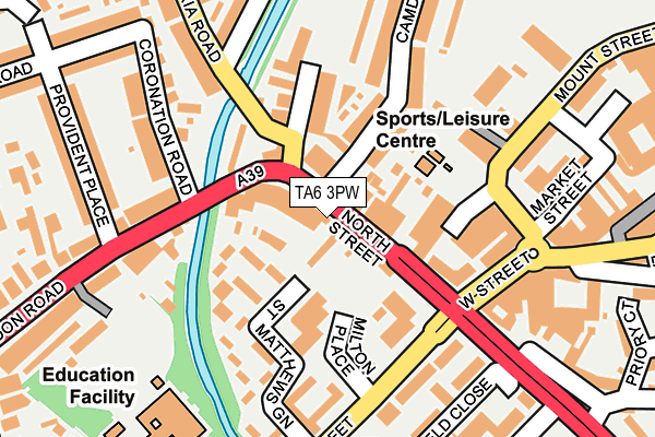 TA6 3PW map - OS OpenMap – Local (Ordnance Survey) TA6 3PW map - OS OpenMap – Local (Ordnance Survey)