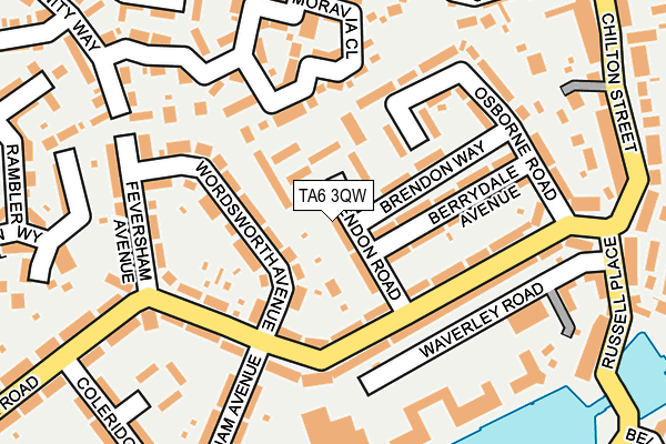 TA6 3QW map - OS OpenMap – Local (Ordnance Survey) TA6 3QW map - OS OpenMap – Local (Ordnance Survey)