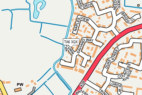 TA6 3QX map - OS OpenMap – Local (Ordnance Survey) TA6 3QX map - OS OpenMap – Local (Ordnance Survey)