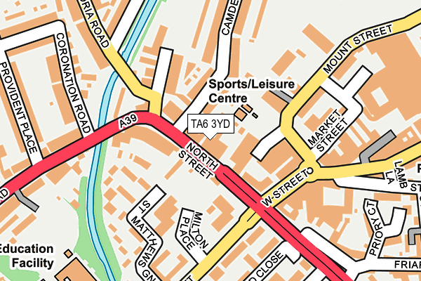 TA6 3YD map - OS OpenMap – Local (Ordnance Survey) TA6 3YD map - OS OpenMap – Local (Ordnance Survey)