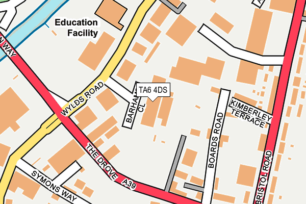 TA6 4DS map - OS OpenMap – Local (Ordnance Survey) TA6 4DS map - OS OpenMap – Local (Ordnance Survey)