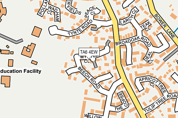 TA6 4EW map - OS OpenMap – Local (Ordnance Survey) TA6 4EW map - OS OpenMap – Local (Ordnance Survey)