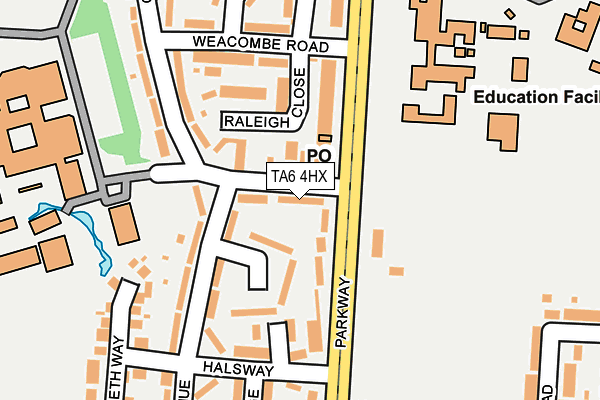 TA6 4HX map - OS OpenMap – Local (Ordnance Survey) TA6 4HX map - OS OpenMap – Local (Ordnance Survey)