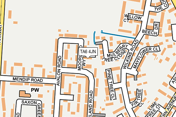 TA6 4JN map - OS OpenMap – Local (Ordnance Survey) TA6 4JN map - OS OpenMap – Local (Ordnance Survey)