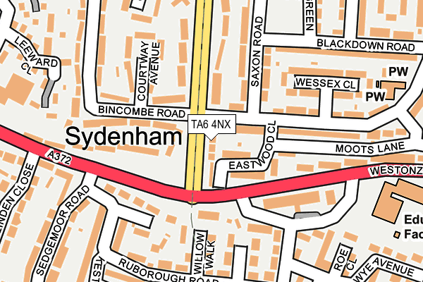 TA6 4NX map - OS OpenMap – Local (Ordnance Survey) TA6 4NX map - OS OpenMap – Local (Ordnance Survey)