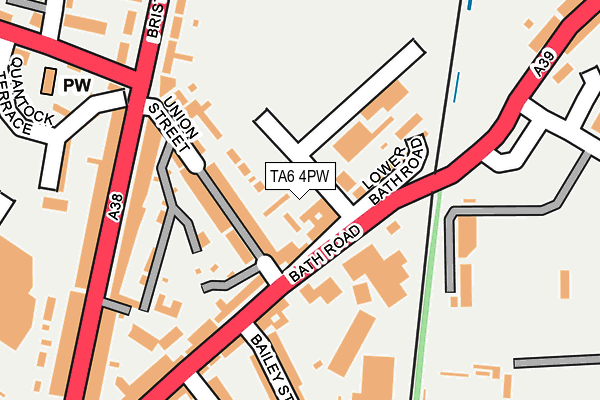 TA6 4PW map - OS OpenMap – Local (Ordnance Survey) TA6 4PW map - OS OpenMap – Local (Ordnance Survey)