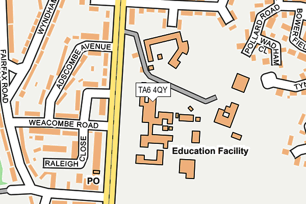 TA6 4QY map - OS OpenMap – Local (Ordnance Survey) TA6 4QY map - OS OpenMap – Local (Ordnance Survey)