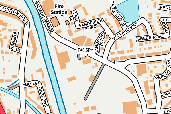 TA6 5PY map - OS OpenMap – Local (Ordnance Survey) TA6 5PY map - OS OpenMap – Local (Ordnance Survey)