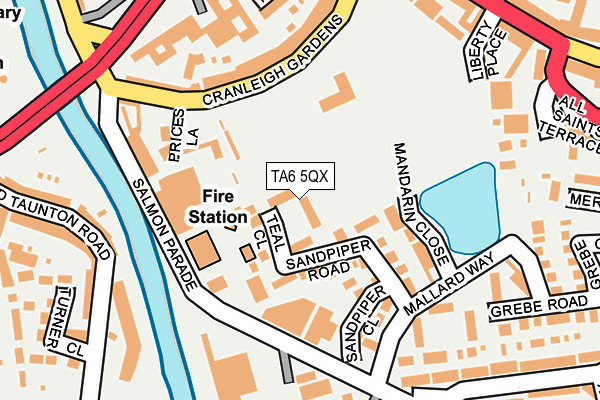TA6 5QX map - OS OpenMap – Local (Ordnance Survey) TA6 5QX map - OS OpenMap – Local (Ordnance Survey)