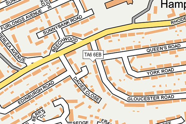 TA6 6EB map - OS OpenMap – Local (Ordnance Survey) TA6 6EB map - OS OpenMap – Local (Ordnance Survey)