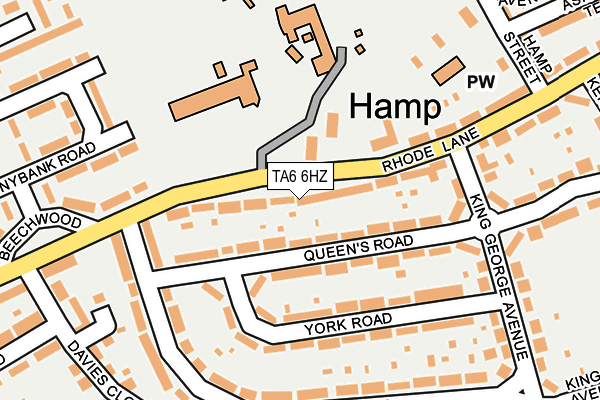 TA6 6HZ map - OS OpenMap – Local (Ordnance Survey) TA6 6HZ map - OS OpenMap – Local (Ordnance Survey)