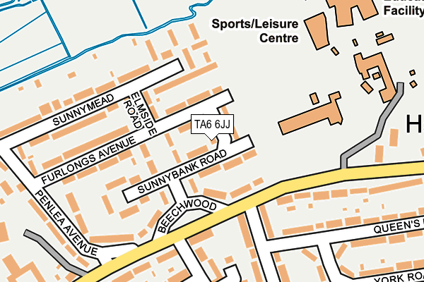 TA6 6JJ map - OS OpenMap – Local (Ordnance Survey)