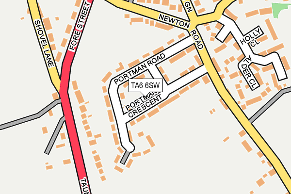 TA6 6SW map - OS OpenMap – Local (Ordnance Survey) TA6 6SW map - OS OpenMap – Local (Ordnance Survey)