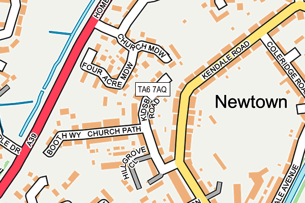 TA6 7AQ map - OS OpenMap – Local (Ordnance Survey) TA6 7AQ map - OS OpenMap – Local (Ordnance Survey)