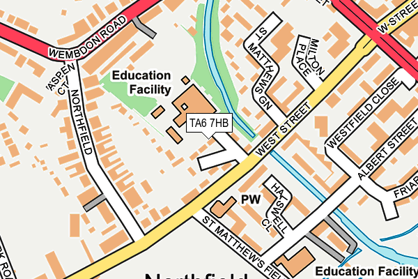 TA6 7HB map - OS OpenMap – Local (Ordnance Survey) TA6 7HB map - OS OpenMap – Local (Ordnance Survey)