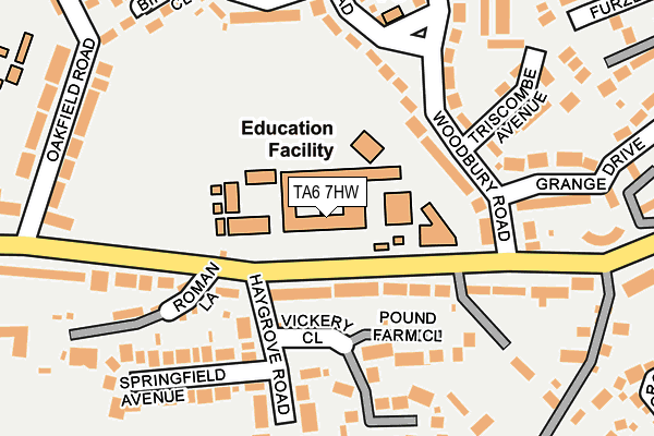TA6 7HW map - OS OpenMap – Local (Ordnance Survey) TA6 7HW map - OS OpenMap – Local (Ordnance Survey)