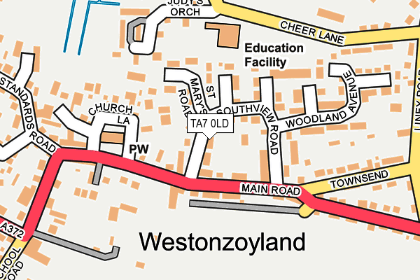 TA7 0LD map - OS OpenMap – Local (Ordnance Survey) TA7 0LD map - OS OpenMap – Local (Ordnance Survey)