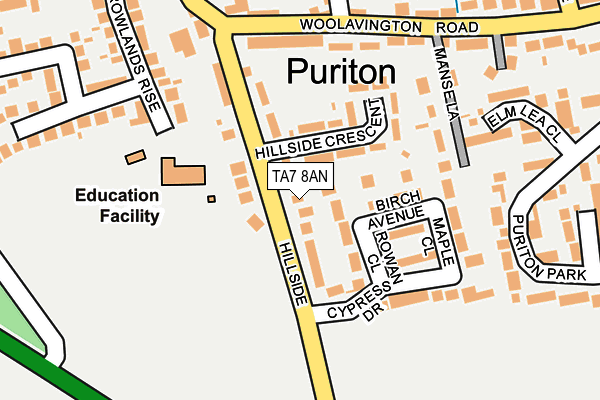 TA7 8AN map - OS OpenMap – Local (Ordnance Survey) TA7 8AN map - OS OpenMap – Local (Ordnance Survey)