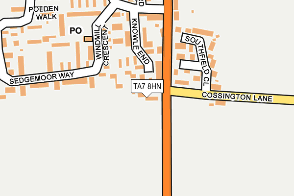 TA7 8HN map - OS OpenMap – Local (Ordnance Survey) TA7 8HN map - OS OpenMap – Local (Ordnance Survey)