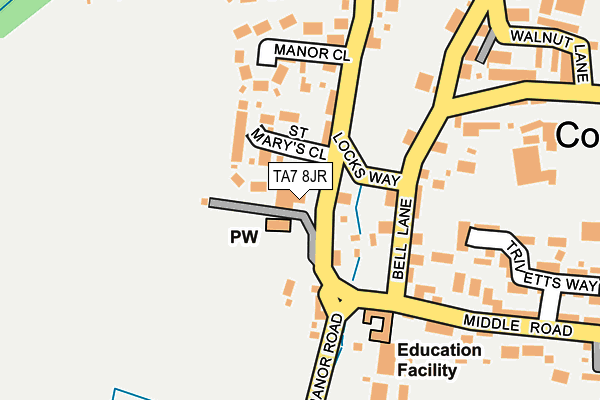 TA7 8JR map - OS OpenMap – Local (Ordnance Survey) TA7 8JR map - OS OpenMap – Local (Ordnance Survey)