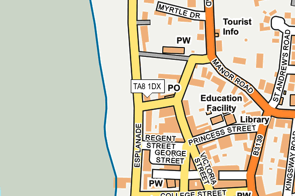 TA8 1DX map - OS OpenMap – Local (Ordnance Survey) TA8 1DX map - OS OpenMap – Local (Ordnance Survey)