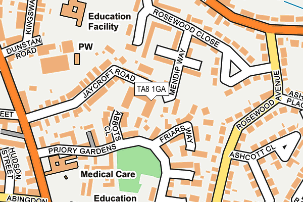 TA8 1GA map - OS OpenMap – Local (Ordnance Survey) TA8 1GA map - OS OpenMap – Local (Ordnance Survey)