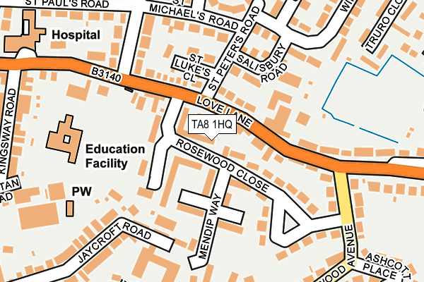 TA8 1HQ map - OS OpenMap – Local (Ordnance Survey) TA8 1HQ map - OS OpenMap – Local (Ordnance Survey)