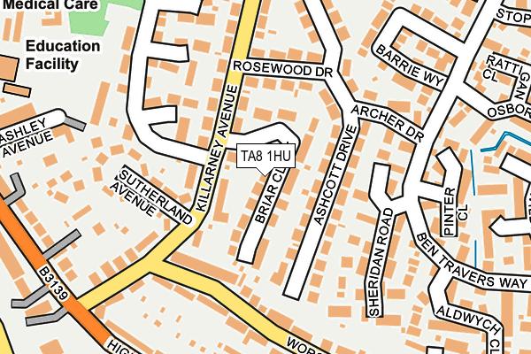 TA8 1HU map - OS OpenMap – Local (Ordnance Survey) TA8 1HU map - OS OpenMap – Local (Ordnance Survey)
